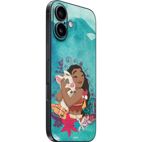 Disney Princess Moana with Pua and Heihei iPhone 16 Plus Skin